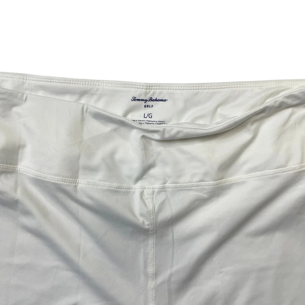 Tommy‎ Bahama Large White Shorts Non Chaffing  Polyester Blend Golf Tennis